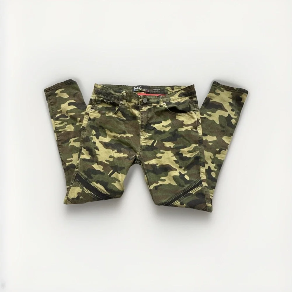 Switch Remarkable Camo Moto Jeans 38x34 Ribbed‎ Panel Stretch